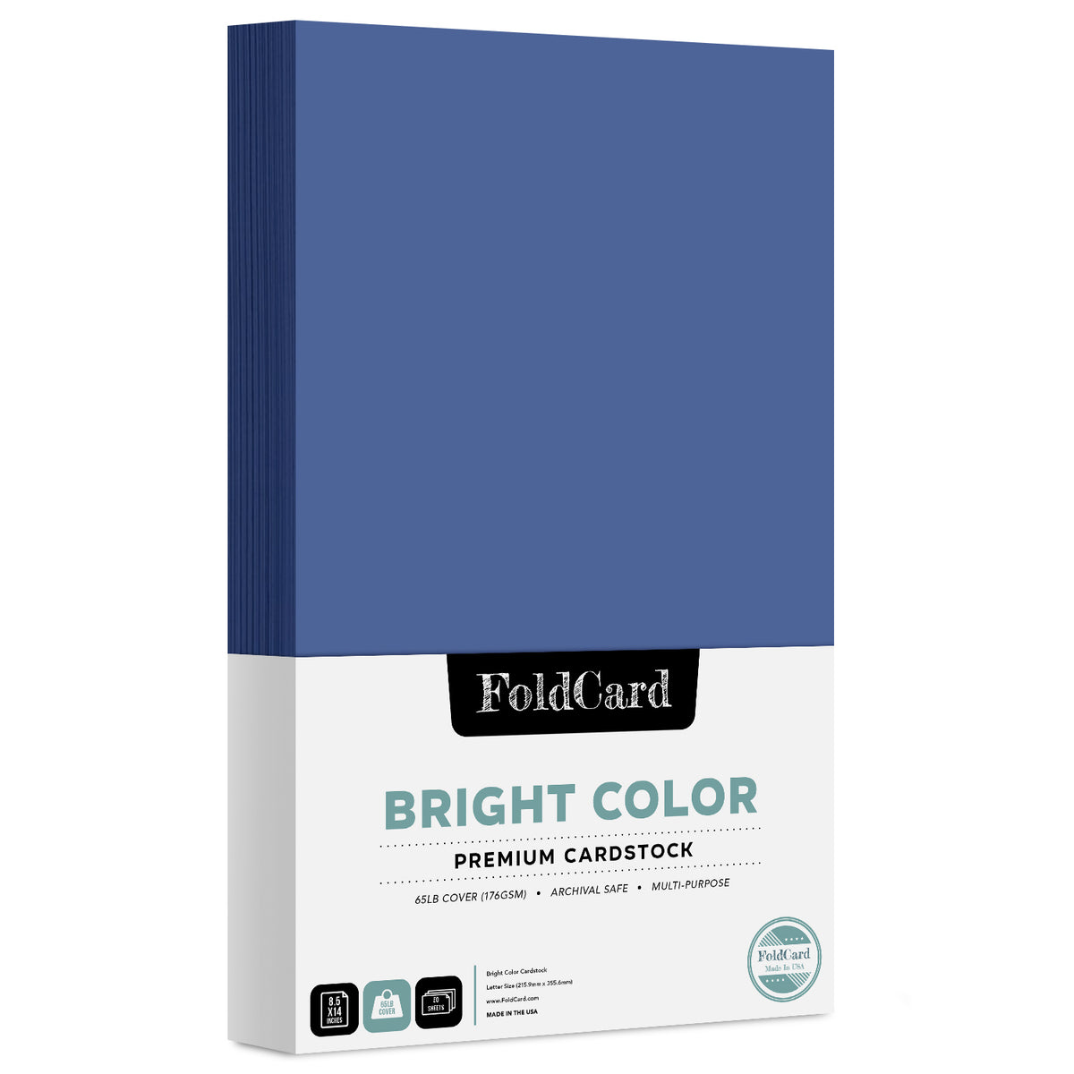 Premium Quality Bright Color Cardstock: 8.5 x 14 - 50 Sheets of 65lb Cover Weight