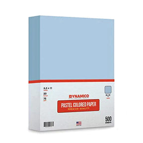 Blue 8.5 x 11" Pastel Light Color Regular Paper, Colored Lightweight Papers | 1 Ream of 500 Sheets FoldCard