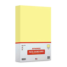 Canary 8.5 x 14" Legal Size Pastel Light Color Paper | 1 Ream of 500 Sheets FoldCard