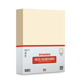 Cream 8.5 x 11" Pastel Light Color Regular Paper, Colored Lightweight Papers | 1 Ream of 500 Sheets FoldCard