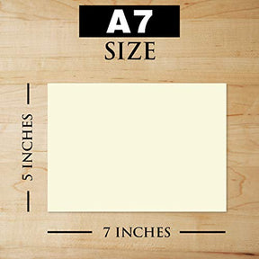 Cream Blank Flat Note Cards with Envelopes | 5 x 7 Inches | Heavyweight 80lb (216gsm) Card Stock | 50 per Pack FoldCard