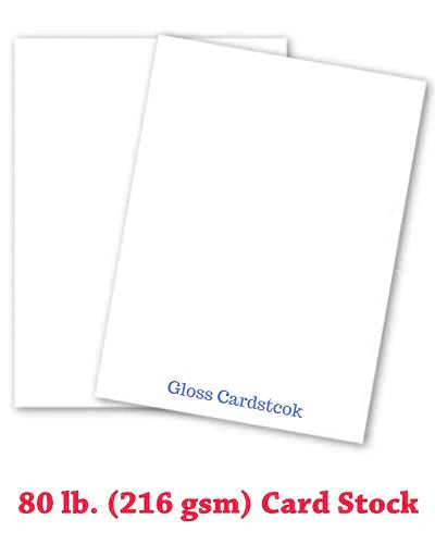 Double Sided Gloss Card stock Paper, C2S, Size 8 1/2 X 11 - 100 Sheets FoldCard