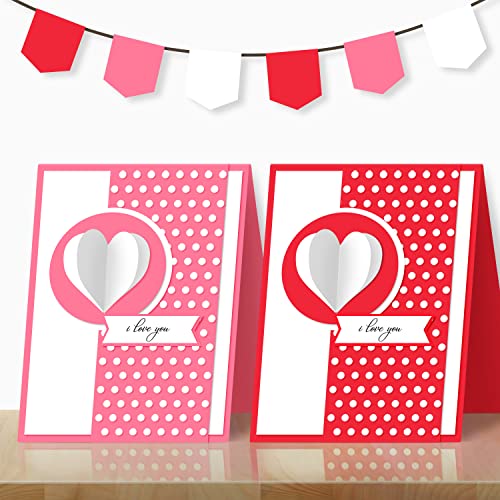 Dynamico Red and Pink Valentine's Day Color Cardstock Paper for Arts & Crafts, Invitations, Greeting Cards, Posters | 65lb Cover Card Stock, Printer Compatible | 25 Red, 25 Pink – 50 Total, Red,Pink FoldCard