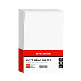 Dynamico White Memo Sheets Paper – Perfect for Quick Notes, To-Do Lists and Reminders for School, Office and Business | 8.5 x 5.5 Inches | 24lb Bond 60lb Text (90gsm) Paper | 250 Sheets per Pack FoldCard