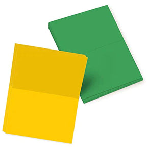 Folding Greeting Cards Uncoated, 5x7 Inches When Folded in Half - 50 Cards (Christmas Gold & Green) FoldCard