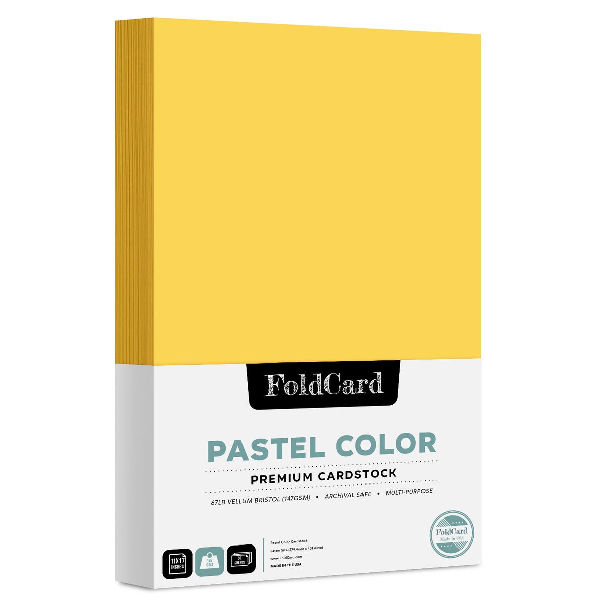 Premium Quality Pastel  Color Cardstock: 11 x 17 - 50 Sheets of 67lb Cover Weight