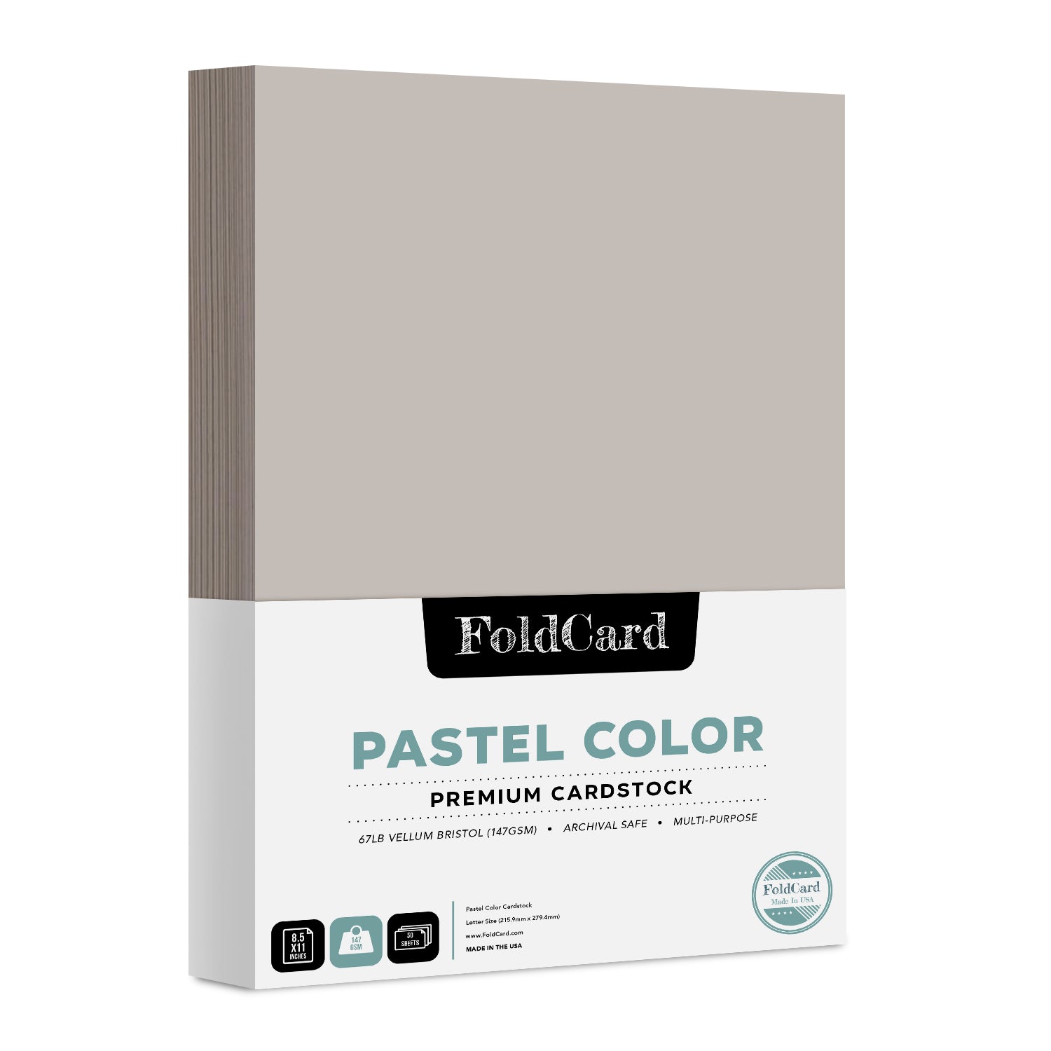 grey kraft cardstock paper pack 8.5x11-50 sheets