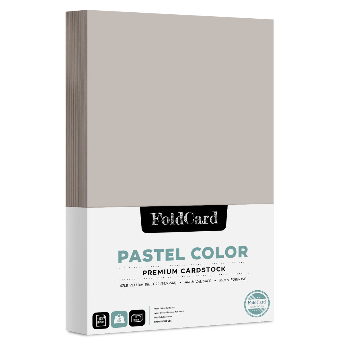 Cartulina de color pastel de primera calidad: 11 x 17 - 50 hojas de 67 libras Peso de cubierta