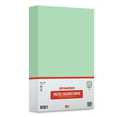 Green 11 x 17" Pastel Light Color Regular Paper, Big Size Colored Lightweight Papers | 1 Ream of 500 Sheets FoldCard