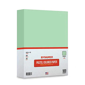 Green 8.5 x 11" Pastel Light Color Regular Paper, Colored Lightweight Papers | 1 Ream of 500 Sheets FoldCard
