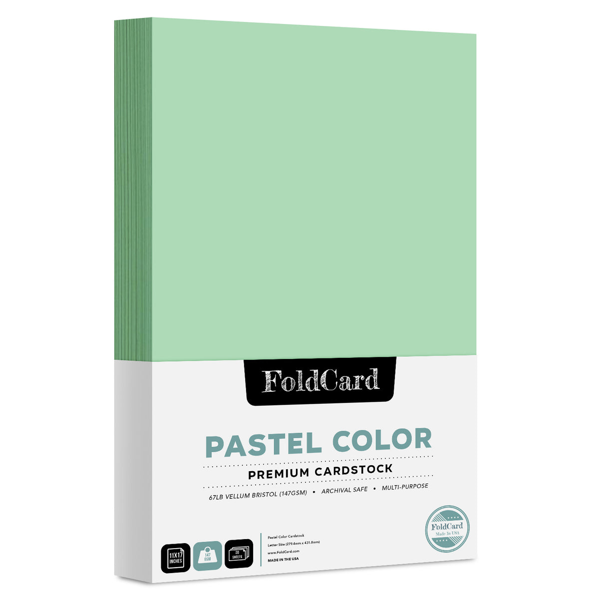 Premium Quality Pastel  Color Cardstock: 11 x 17 - 50 Sheets of 67lb Cover Weight