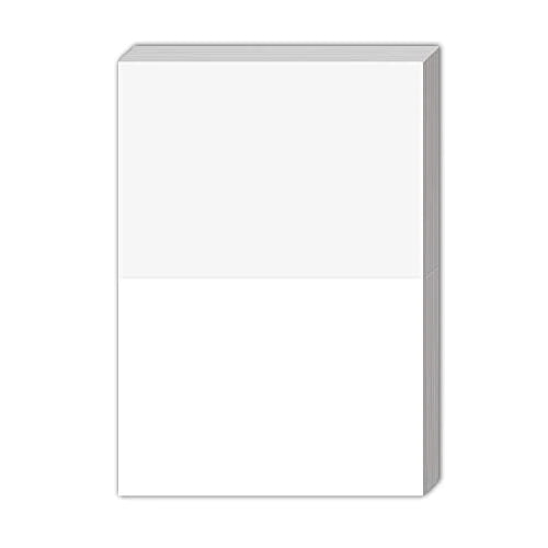 Greeting Cards - 5x7 Inches Heavyweight Blank White Card Paper- Half-Fold Design - Bulk Pack of 100 Cards FoldCard