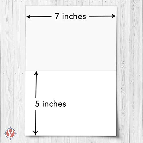 Greeting Cards - 5x7 Inches Heavyweight Blank White Card Paper- Half-Fold Design - Bulk Pack of 100 Cards FoldCard