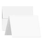 Greeting Cards Set – 4.5 x 6 Blank White Cardstock and A6 Envelopes Set of 50 FoldCard