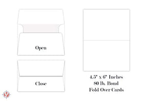 Greeting Cards Set – 4.5x6 Blank White Cardstock and Envelopes Bulk Set of 40 FoldCard