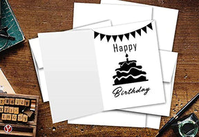 Greeting Cards Set - 5x7 Blank White Cardstock and Envelopes - 65 Cover - Set of 50 FoldCard