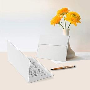 Greeting Cards Set – 5x7 Blank White Cardstock and Envelopes Bulk Set of 50 FoldCard