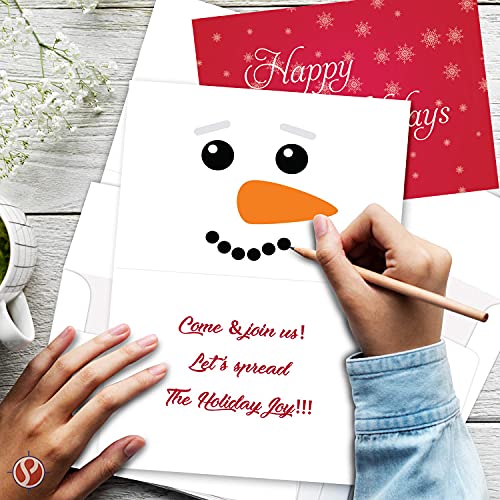 Happy Holiday Cards & Envelopes - 25 Cards & 25 Envelopes Per Pack (5 x 7) FoldCard