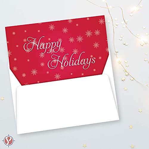 Happy Holiday Cards & Envelopes - 25 Cards & 25 Envelopes Per Pack (5 x 7) FoldCard