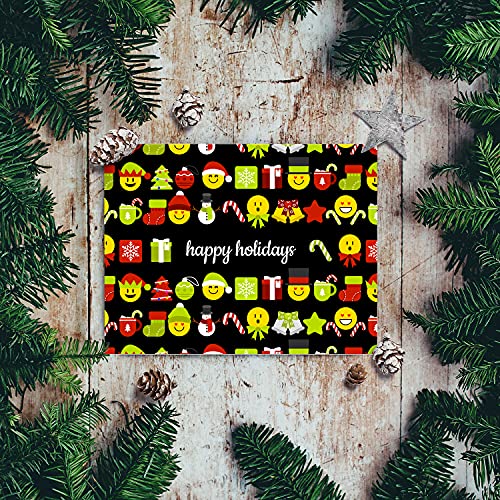 Happy Holidays Greeting Cards – Red & Green, Set of 25 FoldCard
