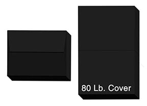 Heavyweight Blank Black Greeting Cards and Envelopes | 25 Cards and Envelopes Per Pack | 5” x 7” Inches (A7) FoldCard