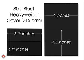 Heavyweight Blank Black Greeting Cards and Envelopes | 25 Cards and Envelopes Per Pack | 5” x 7” Inches (A7) FoldCard