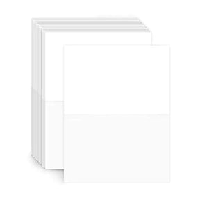 Heavyweight Blank White Half Fold Greeting Cards 5.5 x 8.5” Inches | 50 Cards Per Pack FoldCard