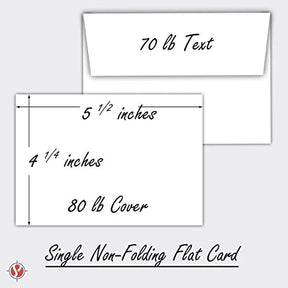 Heavyweight Blank White Note Cards and Envelopes | 4 1/4” X 5 1/2” Inches (A2) | 50 Cards and 50 Envelopes | Not a Fold Over Card FoldCard