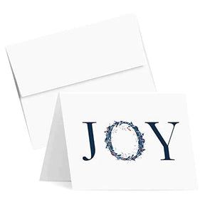 Joy Greeting Cards,  4.25 x 5.5 (A2 Size)  25 Cards and 25 Envelopes. FoldCard