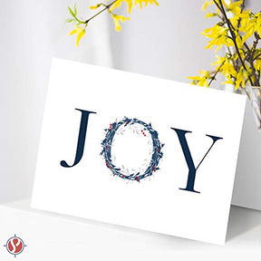 Joy Greeting Cards,  4.25 x 5.5 (A2 Size)  25 Cards and 25 Envelopes. FoldCard