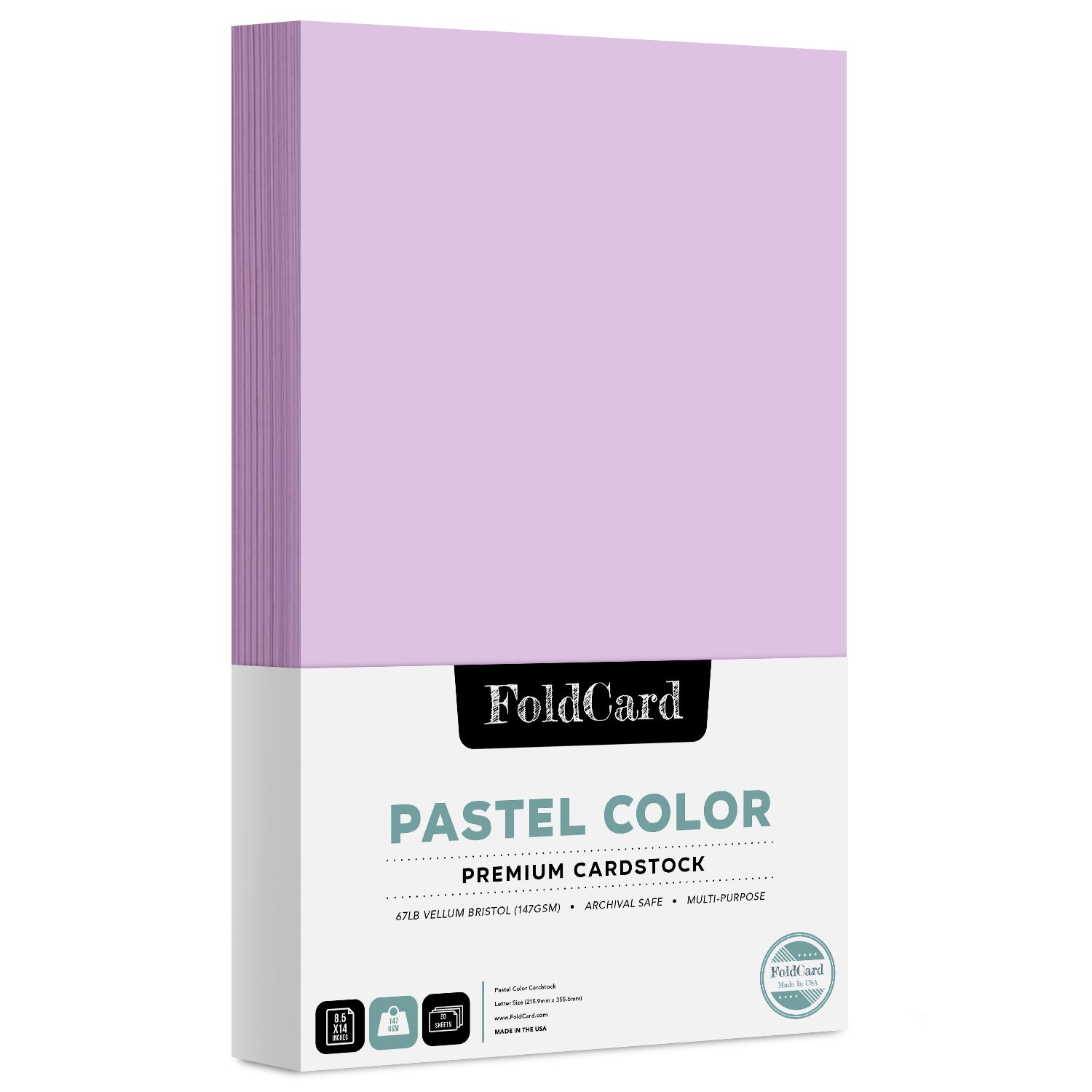 Premium Quality Pastel  Color Cardstock: 8.5 x 14 - 50 Sheets of 67lb Cover Weight