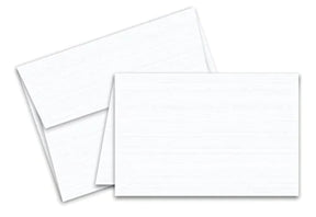 Linen Textured Greeting Cards Set – Blank White Cardstock and Envelopes Perfect for Business, Invitations, Bridal Shower, Birthday, Interoffice, Invitation Letter, Weddings | 5 x 7 | Bulk Set of 25 FoldCard