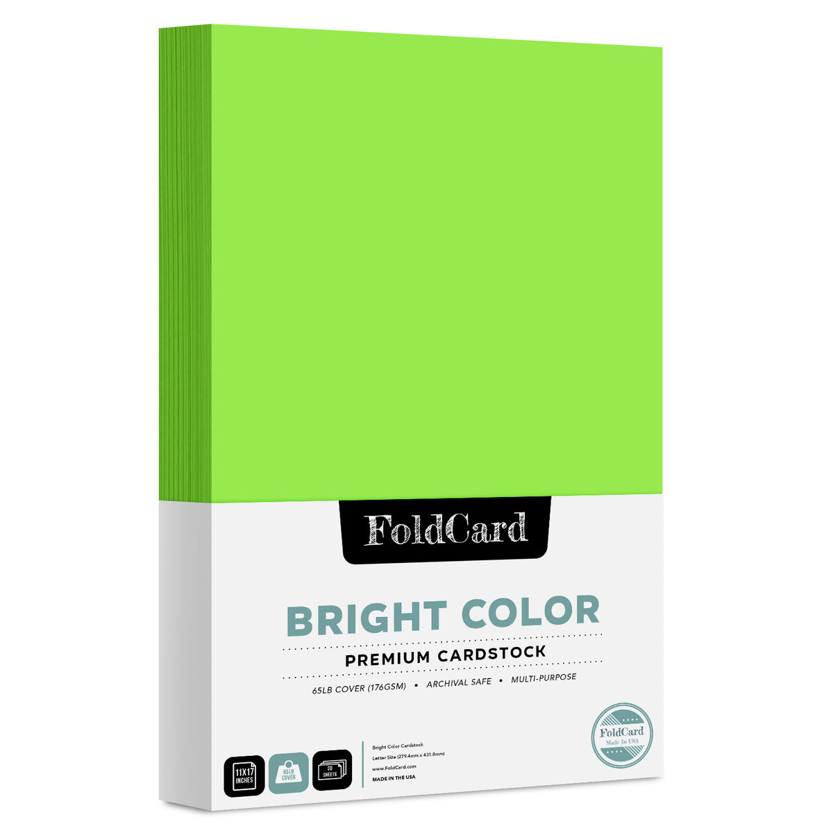 Premium Quality Bright Color Cardstock: 11 x 17 - 50 Sheets of 65lb Cover Weight