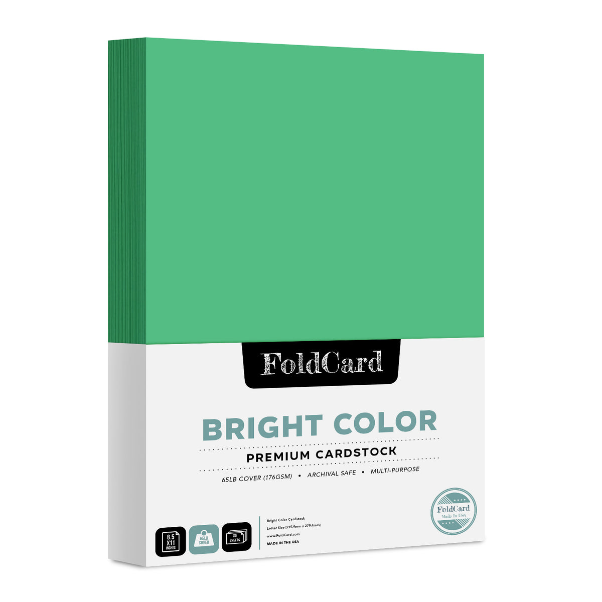 Premium Quality Bright Color Cardstock: 8.5 x 11 - 50 Sheets of 65lb Cover Weight