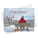 Merry Christmas Snow Cards & Envelopes - 25 Cards & 25 Envelopes per Pack (MERRY CHRISTMAS) FoldCard