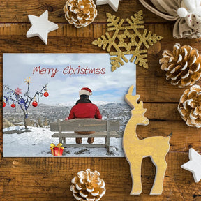 Merry Christmas Snow Cards & Envelopes - 25 Cards & 25 Envelopes per Pack (MERRY CHRISTMAS) FoldCard