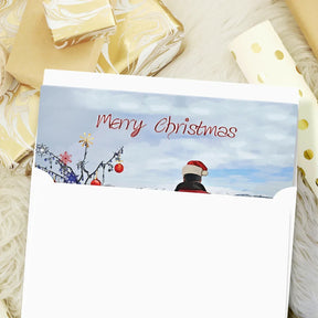 Merry Christmas Snow Cards & Envelopes - 25 Cards & 25 Envelopes per Pack (MERRY CHRISTMAS) FoldCard