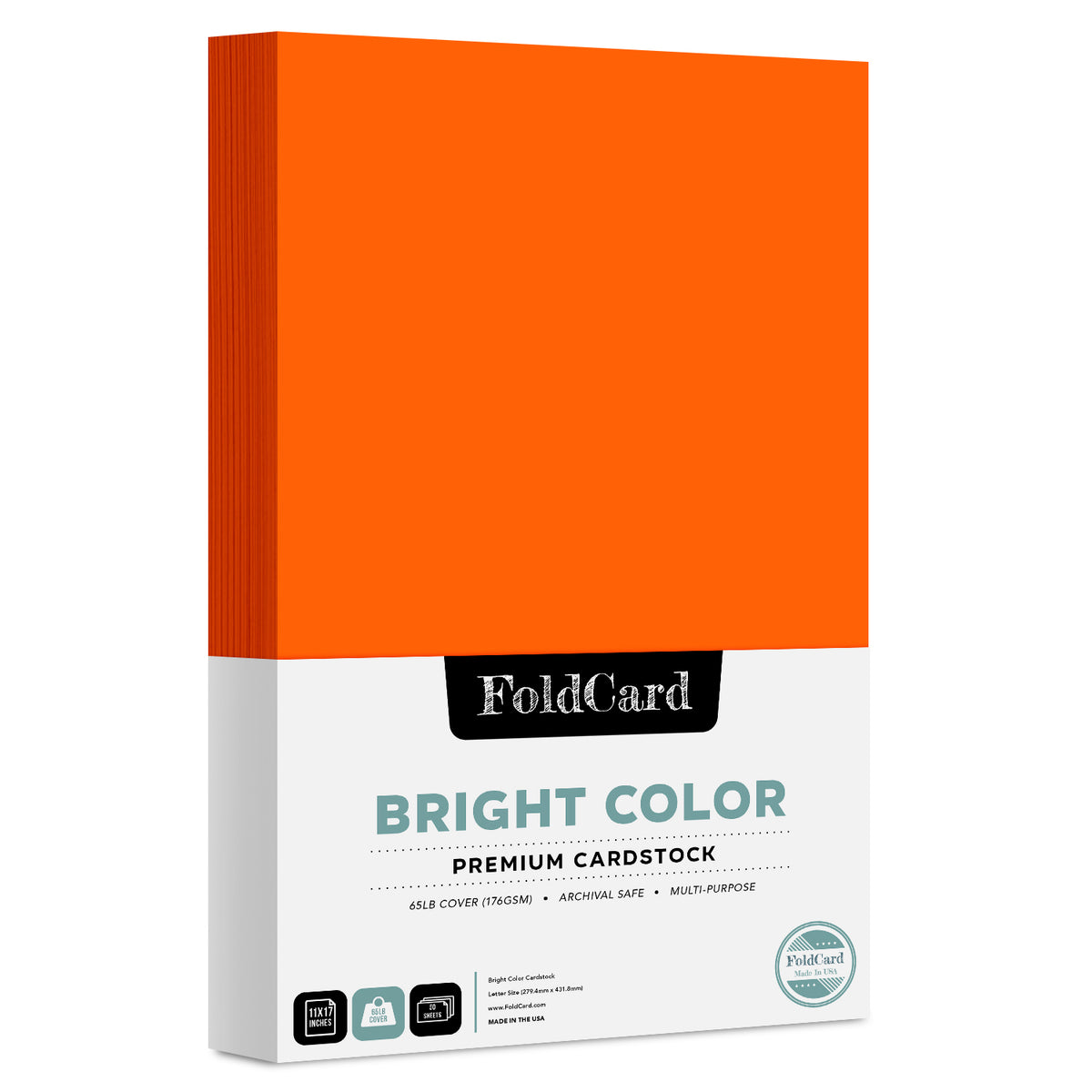 Premium Quality Bright Color Cardstock: 11 x 17 - 50 Sheets of 65lb Cover Weight