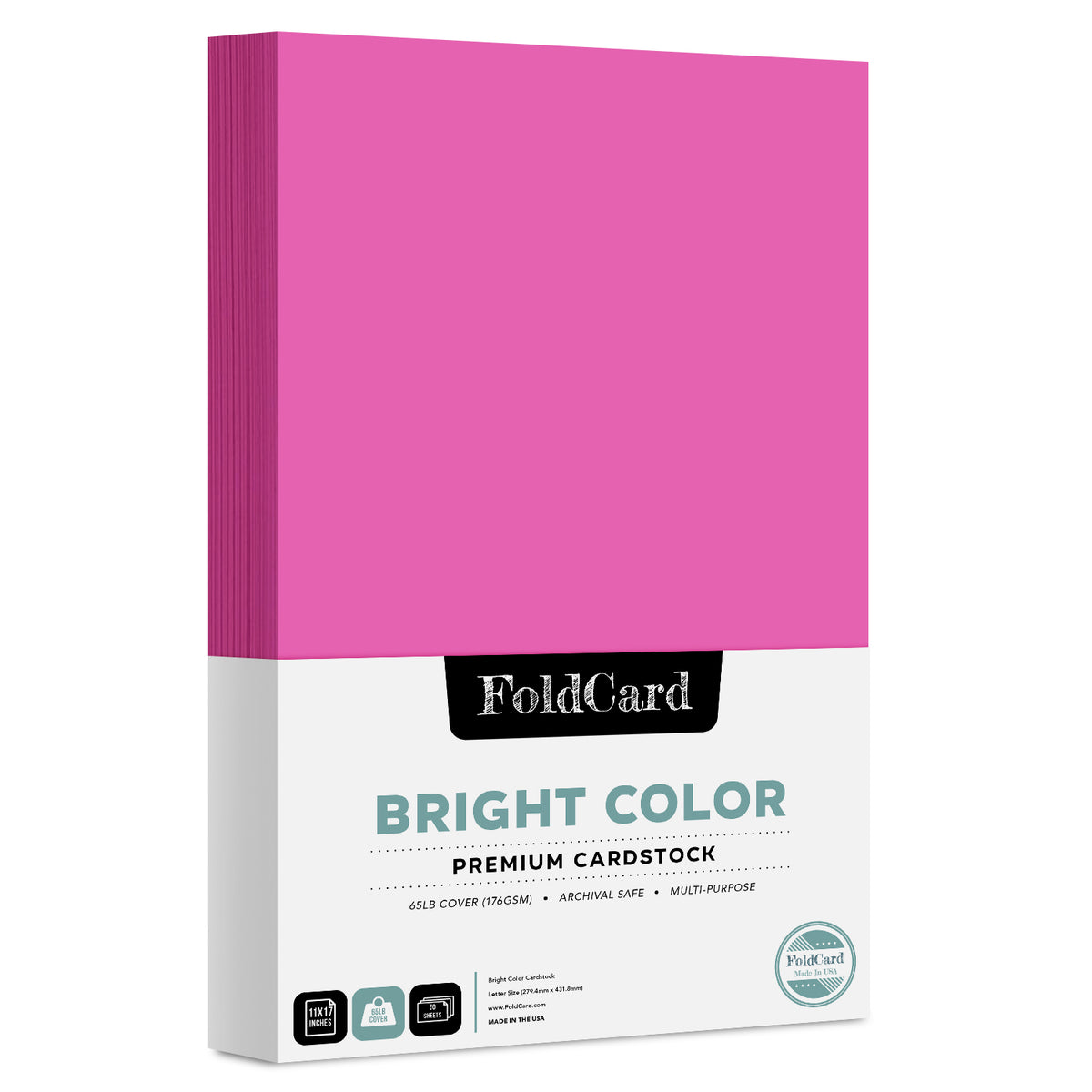 Premium Quality Bright Color Cardstock: 11 x 17 - 50 Sheets of 65lb Cover Weight