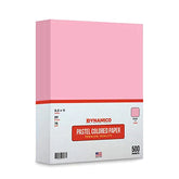 Pink 8.5 x 11" Pastel Light Color Regular Paper, Colored Lightweight Papers | 1 Ream of 500 Sheets FoldCard