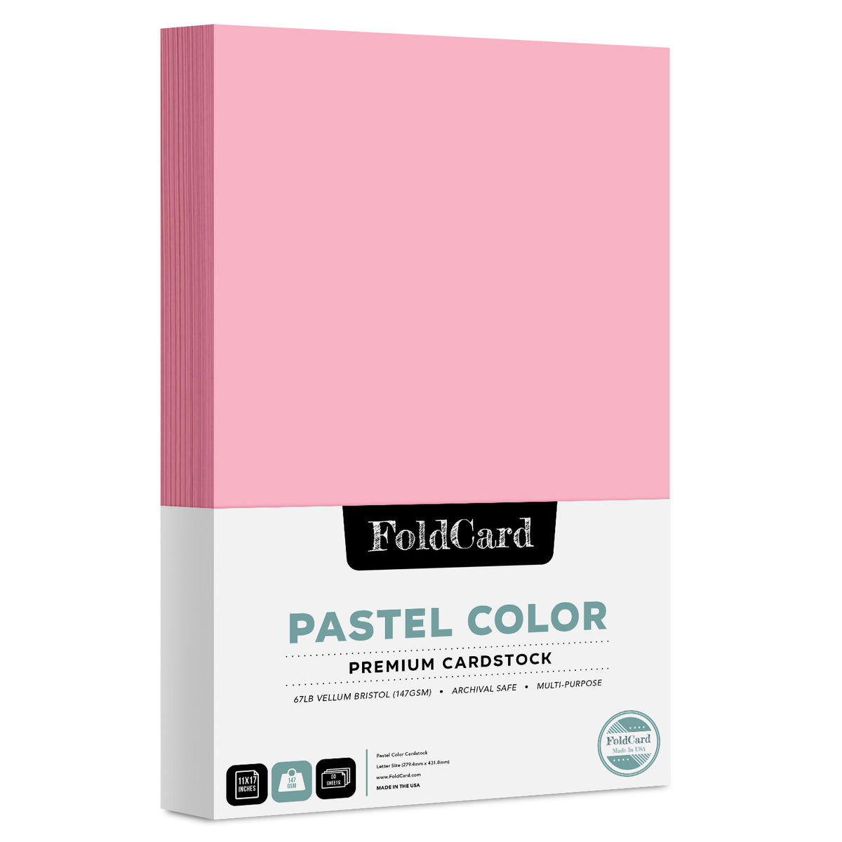 Premium Quality Pastel  Color Cardstock: 11 x 17 - 50 Sheets of 67lb Cover Weight