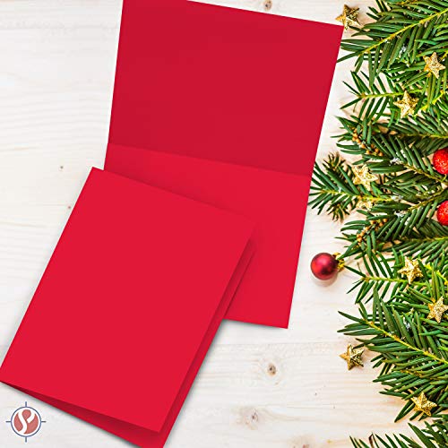 Red Blank 4 x 5.5 Greeting Cards with Red A2 Envelopes - 25 Cards & Envelopes FoldCard