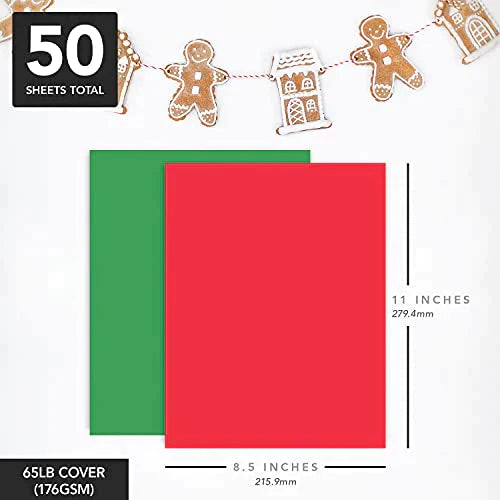  65lb Cover Cardstock Paper - 8.5 x 11 inch - 25 Sheets  (Holiday Red) : Office Products