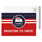Register to Vote – Blank Patriotic Voting Post Cards Mailable (No Envelopes Needed) | Flip Side Is Plain White | Size 4 x 6 inches | Bulk Set of 50 Postcards FoldCard