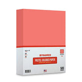 Salmon 8.5 x 11" Pastel Light Color Regular Paper, Colored Lightweight Papers | 1 Ream of 500 Sheets FoldCard