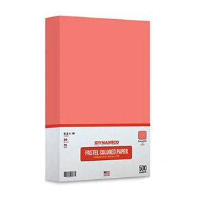Salmon 8.5 x 14" Legal Size Pastel Light Color Paper | 1 Ream of 500 Sheets FoldCard