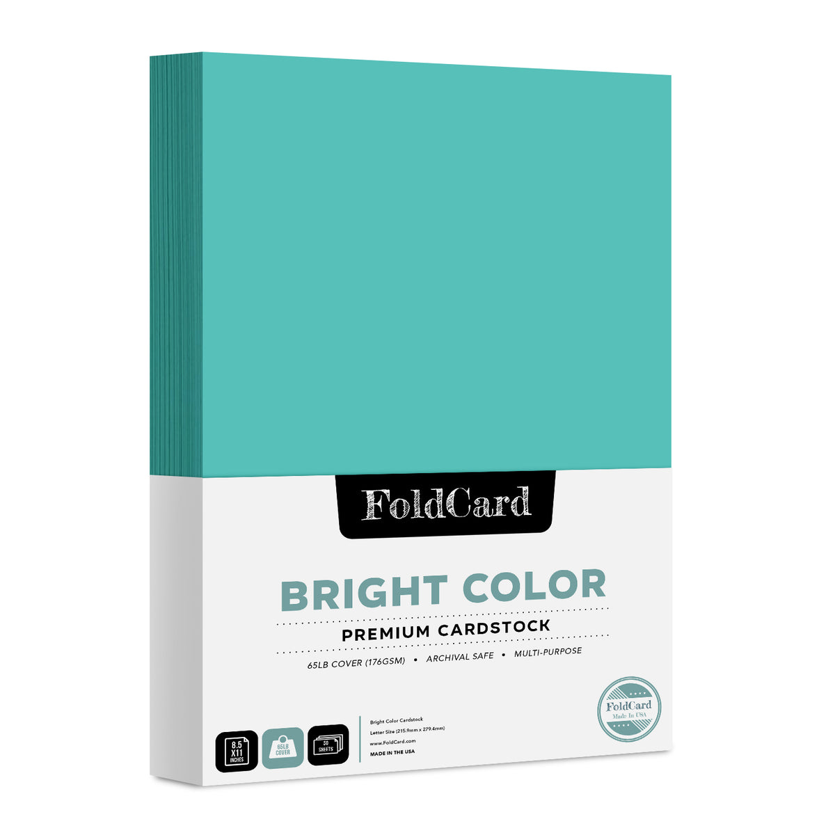 Premium Quality Bright Color Cardstock: 8.5 x 11 - 50 Sheets of 65lb Cover Weight