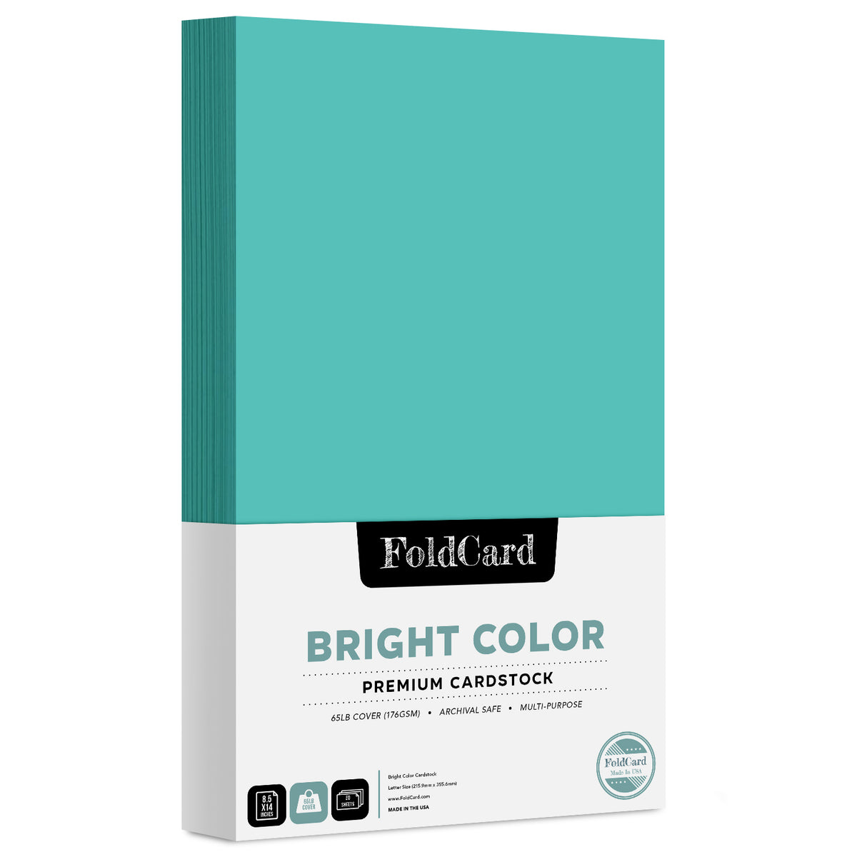 Premium Quality Bright Color Cardstock: 8.5 x 14 - 50 Sheets of 65lb Cover Weight