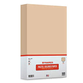 Tan 11 x 17" Pastel Light Color Regular Paper, Big Size Colored Lightweight Papers | 1 Ream of 500 Sheets FoldCard