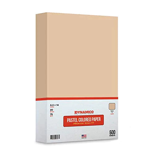 Tan 8.5 x 14" Legal Size Pastel Light Color Paper | 1 Ream of 500 Sheets FoldCard